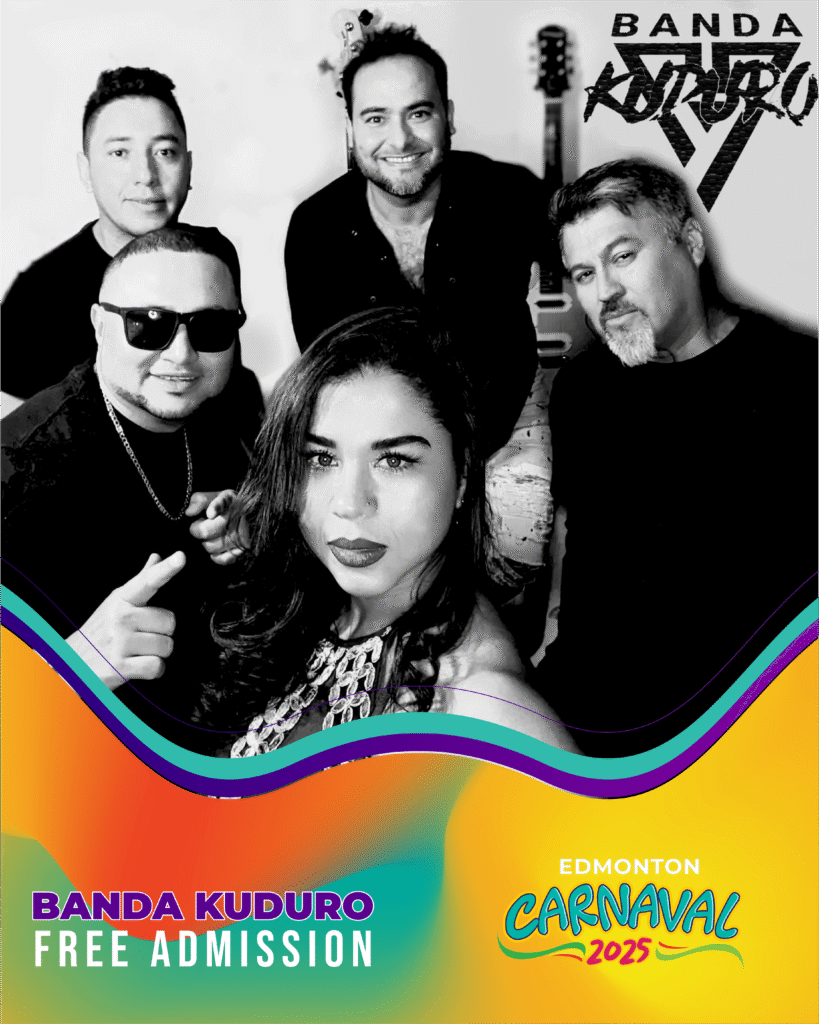 KUDURO, a Latin band with members from Argentina, Colombia, El Salvador, and Mexico, performing their energetic fusion of Salsa, Merengue, Cumbia, Bachata, and Reggaeton live at the Latin Canadian Award Gala